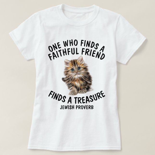 Camisetas para gatos judíos, amigo fiel, tees (Diseño del anverso)