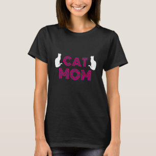 Camisetas para mujeres Cat Mom con silueta de gato