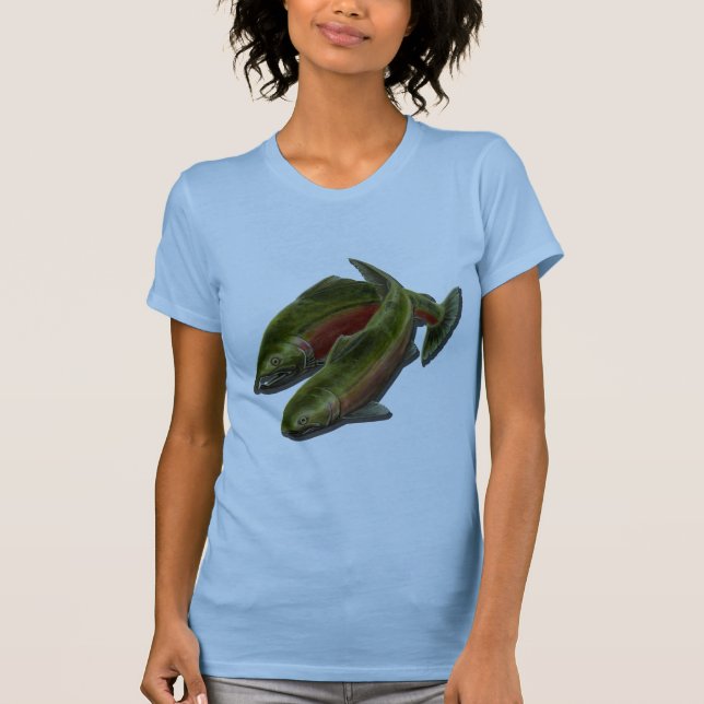 Camisetas para mujeres de Coho Salmon, Camisetas d (Anverso)