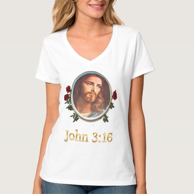 Camisetas para mujeres John 3:16 (Anverso)