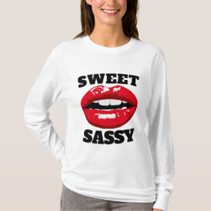 Camisetas para mujeres SWEET SASSY RED LIPS