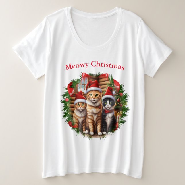 Camisetas para Navidades gatos (Anverso del diseño)