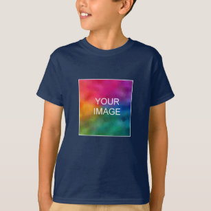 Camisetas para niños añaden plantilla de foto azul