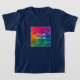 Camisetas para niños añaden plantilla de foto azul (Laydown)