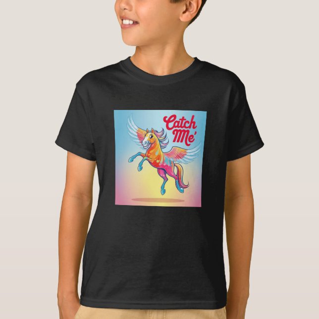 Camisetas para niños diseñan tema de caballo volad (Anverso)
