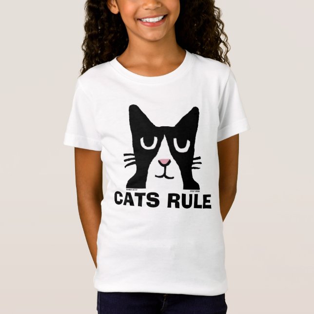 Camisetas para niños, Panda Kitty CATS RULE (Anverso)
