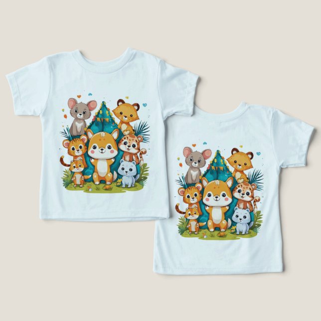 Camisetas para niños pequeños activos - Listos par (Diseño Anverso y Reverso)