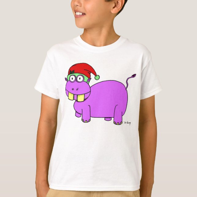 Camisetas para niños Xmas Hippo (Anverso)