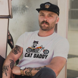 Camisetas para papá gato motero, camiseta de motoc