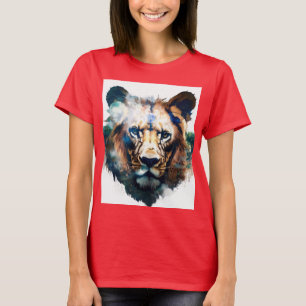 Camisetas para ropa de fitness de león geométrico