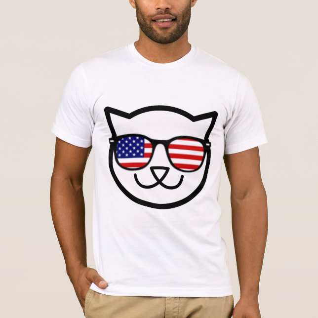 Camisetas PATRIOTIC graciosas para gatos (Anverso)