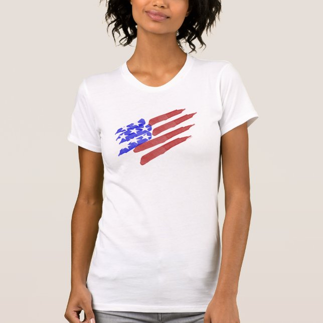 Camisetas Patrióticas de la Bandera Estadounidense (Anverso)