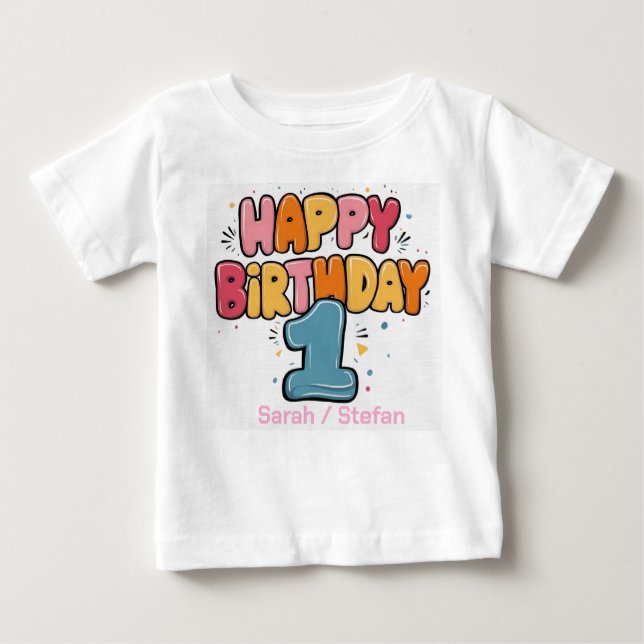 Camisetas personalizadas - 1er cumpleaños (Anverso)
