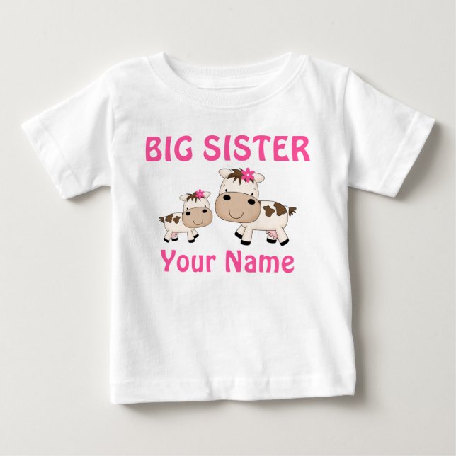 Camisetas personalizadas Big Sister Cow (Anverso)