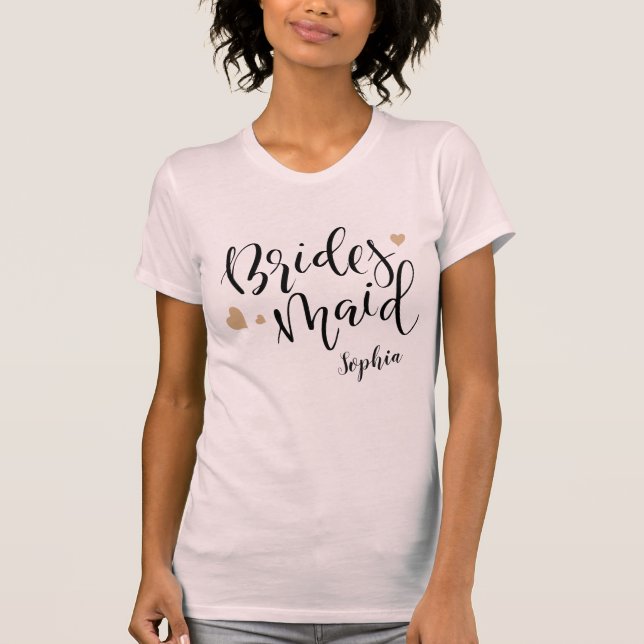 Camisetas personalizadas de dama de honor para la  (Anverso)