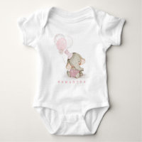 Camisetas personalizadas de elefante rosa y gris
