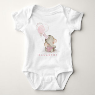 Camisetas personalizadas de elefante rosa y gris