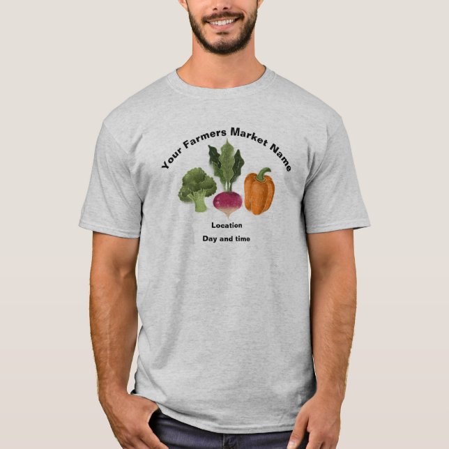 Camisetas personalizadas del mercado agrícola (Anverso)