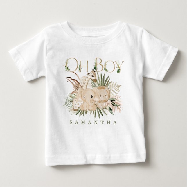 Camisetas personalizadas para bebé de safari (Anverso)