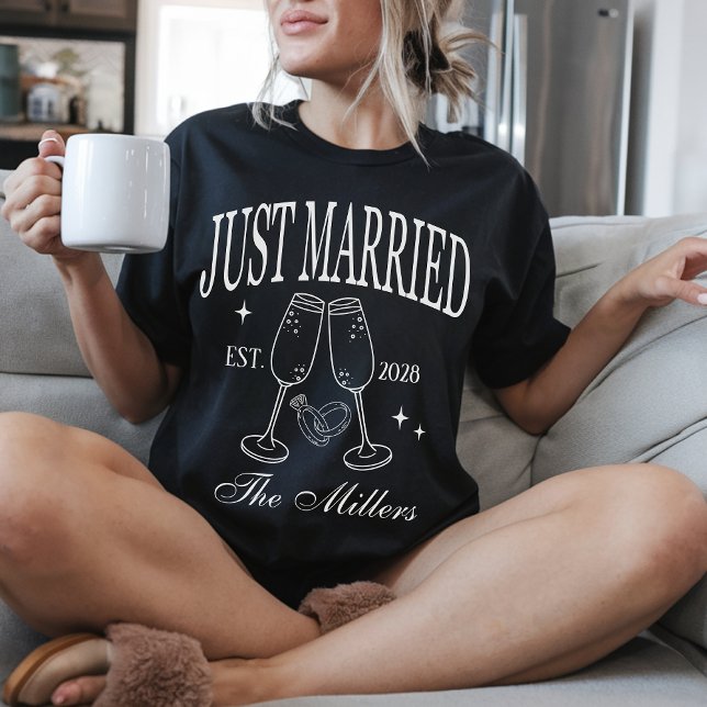 Camisetas personalizadas para luna de miel para no (just married shirts, honeymoon shirts, newlywed shirts, bride and groom shirts, custom wedding shirt)