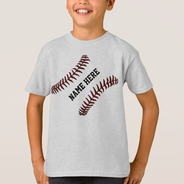 Camisetas personalizado del béisbol para los niños (Anverso)