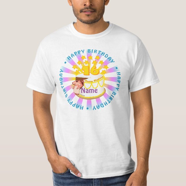 Camisetas personalizados de cumpleaños de cumpleañ (Anverso)
