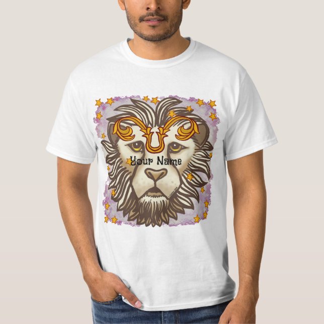 Camisetas personalizados de cumpleaños Leo Lion (Anverso)