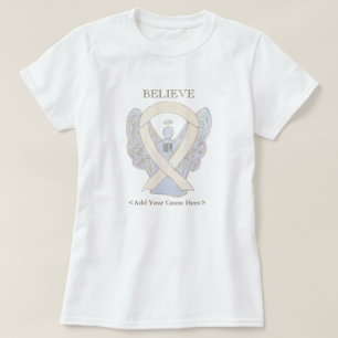 Camisetas Personalizados de Ivory Awareness Ribbon