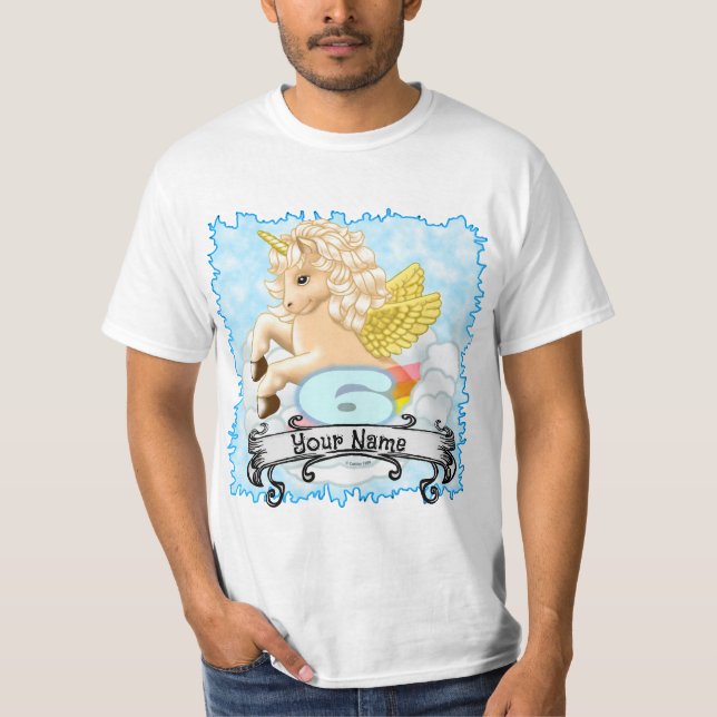 Camisetas personalizados de Unicornio de 6 años (Anverso)