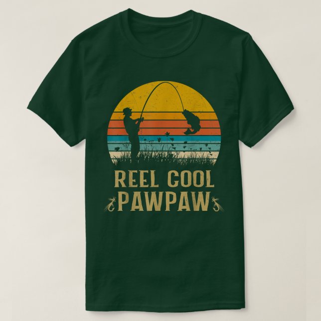 Camisetas pesqueros de Guay Pawpaw Reel Mens, padr (Diseño del anverso)