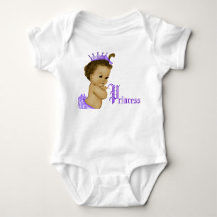 Camisetas púrpura princesa niña afroamericana bebé