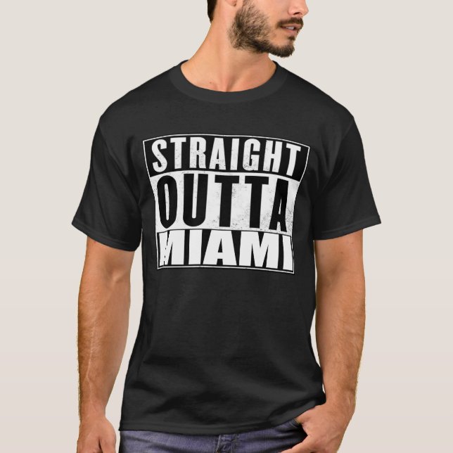 Camisetas rectas de Miami del outta (Anverso)