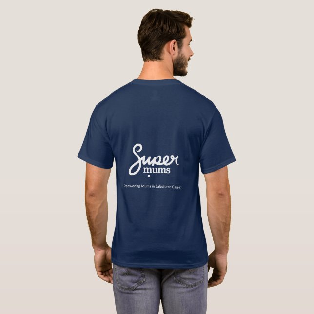 Camisetas redondas para hombres-azul (Reverso completo)