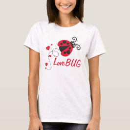 Camisetas rojas de insectos de amor