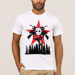 Camisetas rojas del asesino de la máscara de esqu