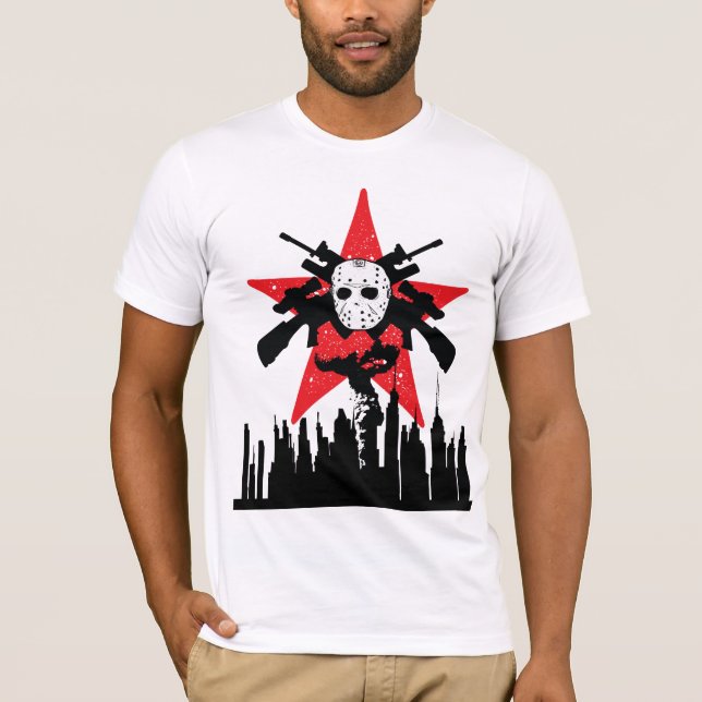 Camisetas rojas del asesino de la máscara de esquí (Anverso)