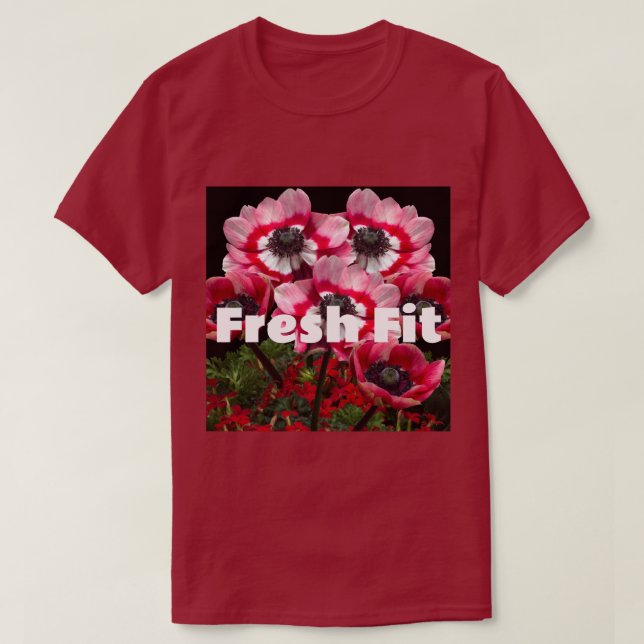 Camisetas rojas oscuras de texto personalizado Fre (Diseño del anverso)