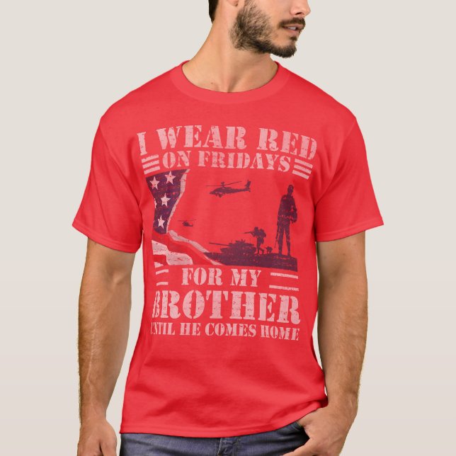 Camisetas rojo de viernes para los militares (Anverso)
