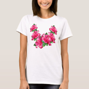 Camisetas rosado de los leus del hibisco