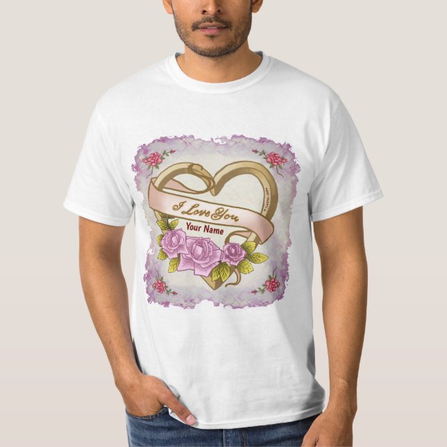 Camisetas rosas bievel Corazón (Anverso)