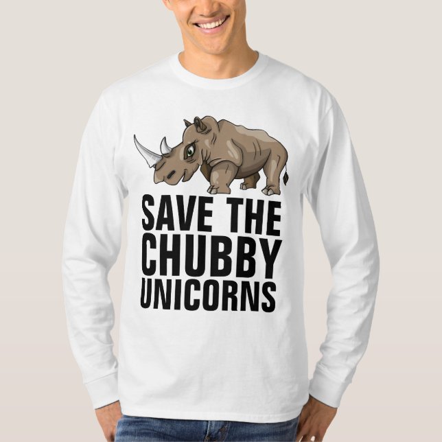 Camisetas SAVE THE CHUBBY UNICORNS (Anverso)