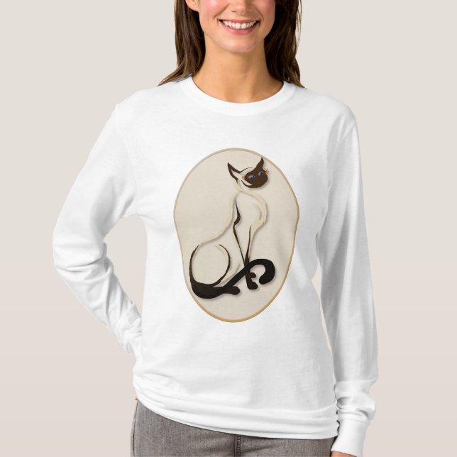 Camisetas siamés del gatito que se sienta (Anverso)