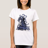 Camisetas sin mangas azules de la hada del tatuaje