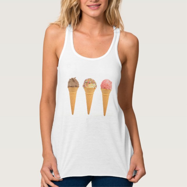 Camisetas sin mangas de Flowy de los conos de las (Anverso)