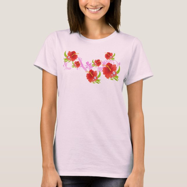camisetas sin mangas de la brisa del hibisco (Anverso)