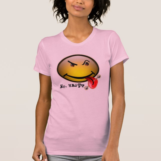 Camisetas sin mangas de Sr. Happy Ladies' (Anverso)