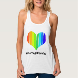 Camisetas sin mangas del corazón del arco iris de