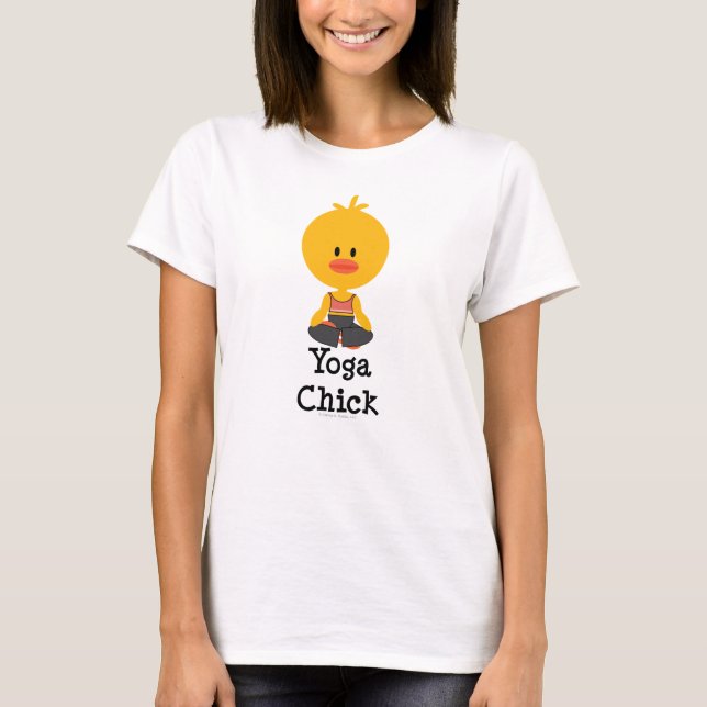 Camisetas sin mangas del polluelo de la yoga (Anverso)