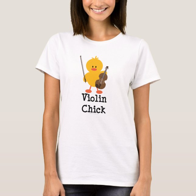Camisetas sin mangas del polluelo del violín (Anverso)