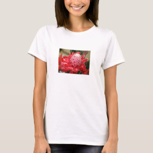 Camisetas sin mangas rojas exóticas de la flor de